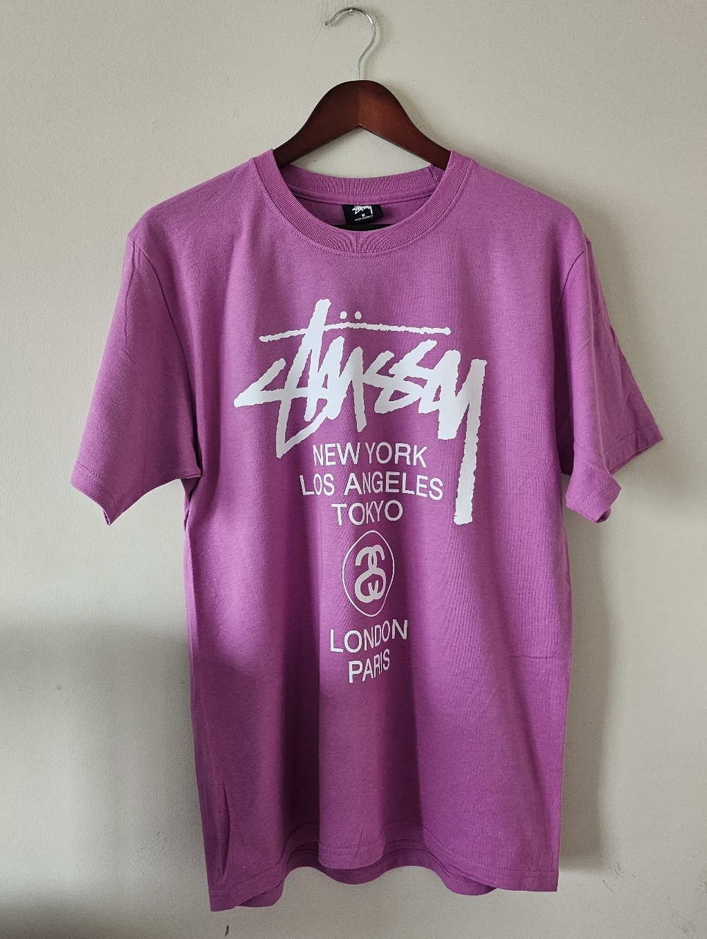 Stussy World Tour Tee - Magenta/Purple